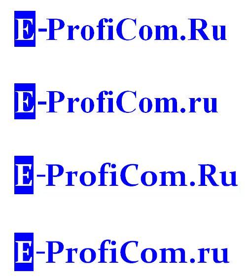 Эскиз E-ProfiCom.Ru. Двумя разными шрифтами